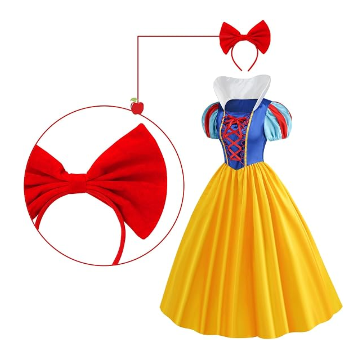 Women’s Princess Halloween Costume Dress with Headband