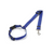 Blue dog collar and leash set on a white background