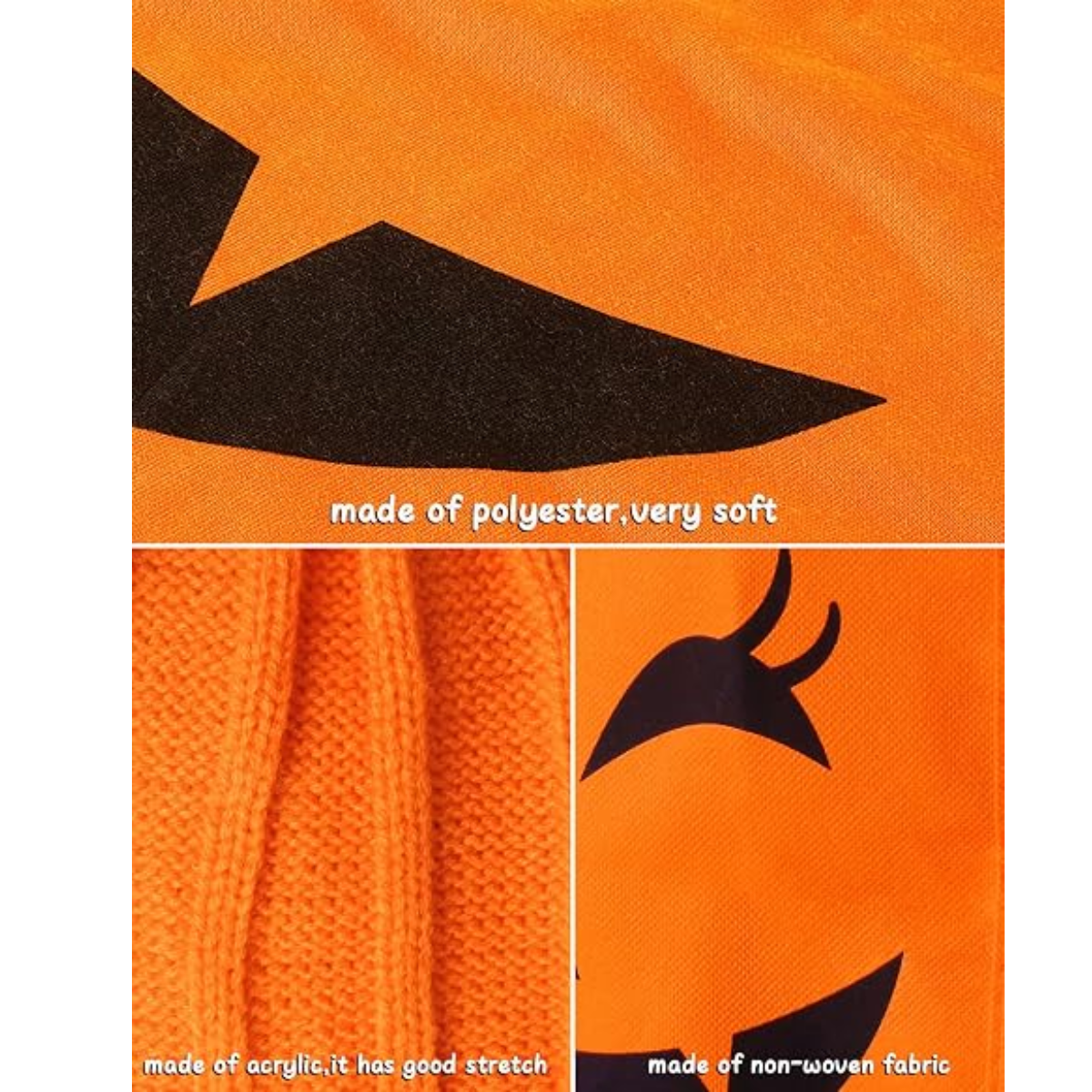 Women's Pumpkin Halloween Costume Poncho Set