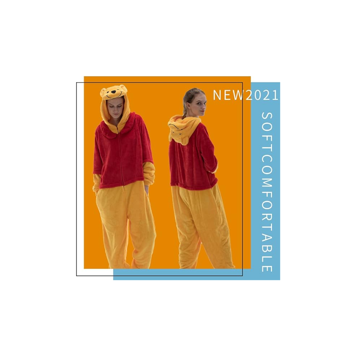Red Yellow Animal Onesie Halloween Costume for Adults
