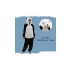 White Black Animal Onesie Halloween Costume for Adults