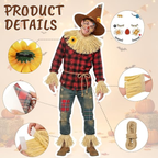 Scarecrow Halloween Costume Accessories Set for Adults