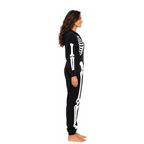 Women's Skeleton Halloween Costume Onesie with Hood