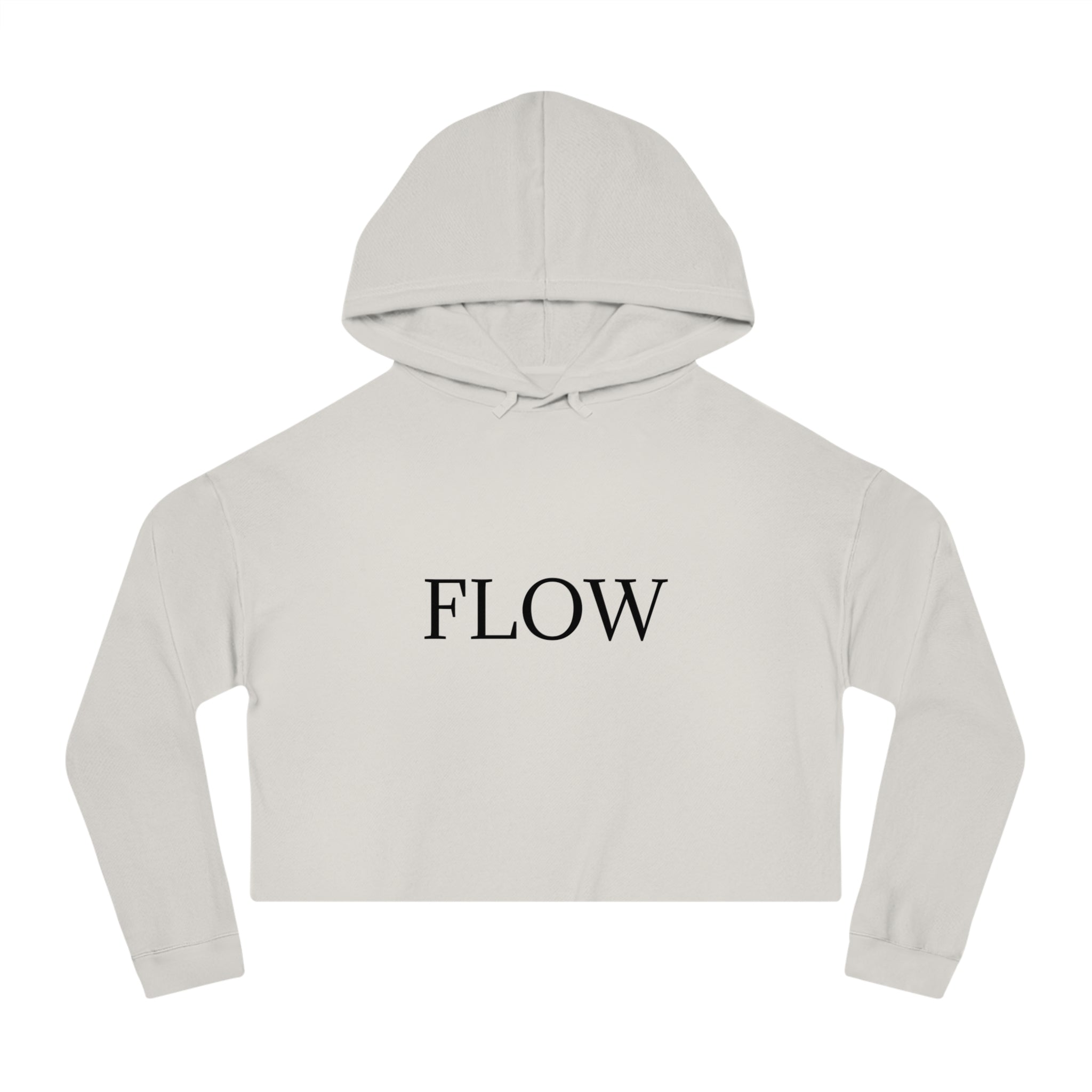 Cropped Hoodie Sweatshirt for Women with Cropped Design and Ribbed Cuffs