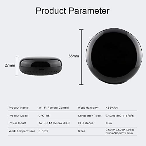 MOES WiFi Smart IR Remote Controller Smart Home Infrared Universal Remote Blaster,One for All Control AC TV DVD CD AUD SAT etc,Compatible with Alexa and Google Assistant,No Hub Required | One for All Control , Work with Alexa and Google Assistant