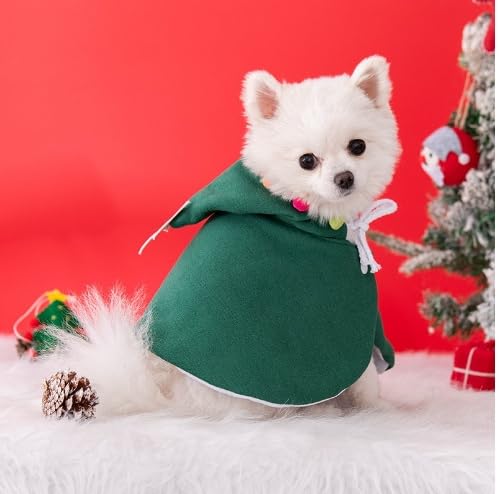 ANIAC Pet Christmas Costume – Cozy Cloak & Hat Set for Cats and Small Dogs