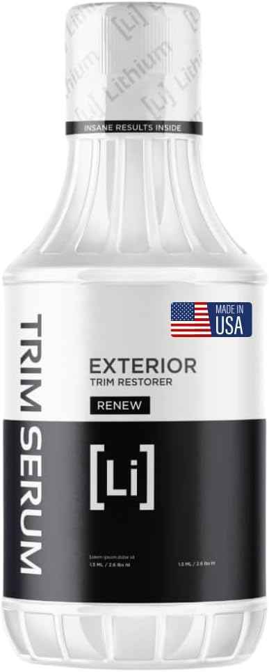 Trim Serum- Plastic Restorer for Cars- Restores Even the Most Damaged Plastic, Rubber, and Vinyl - Black Trim Restorer That Lasts For Months - Penetrates Plastic Pores Restoring Color (16 Oz)