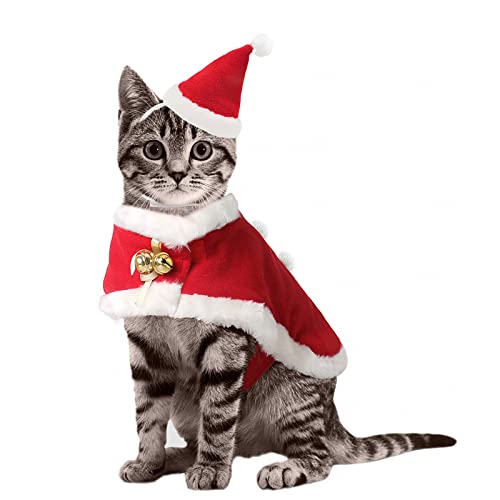 Cat Christmas Costume – Santa Hat & Cloak for Cats and Dogs