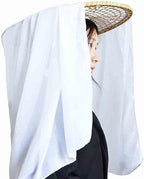 zonzxcv Handmade Chinese Ancient Chivalrous Heroine Bamboo Hat with Veil White