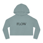 Cropped Hoodie Sweatshirt for Women with Cropped Design and Ribbed Cuffs