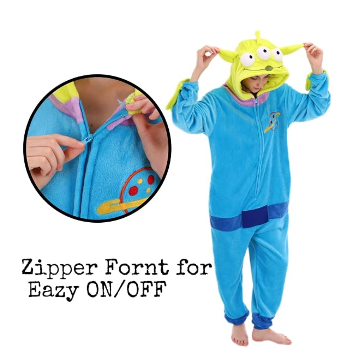 Green Blue Animal Onesie Halloween Costume for Adults