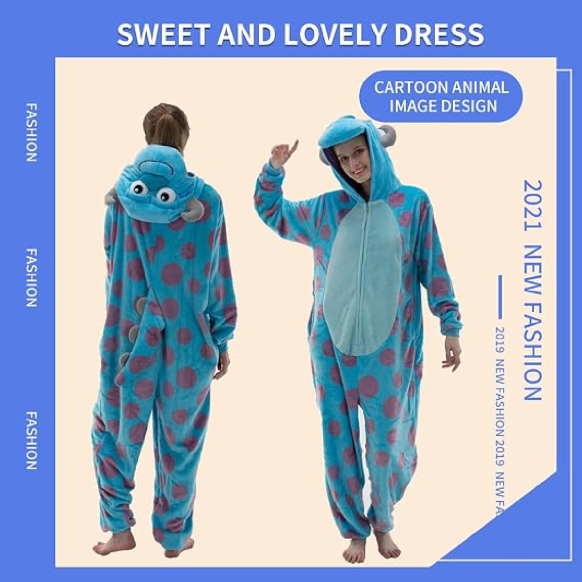 Blue Dot Animal Onesie Halloween Costume for Adults