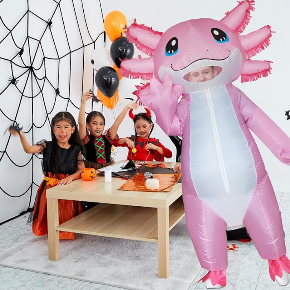 Pink Axolotl Halloween Costume Inflatable for Adults