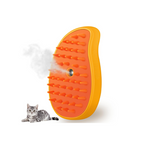 Orange and yellow pet grooming wheel with a cat on a white background