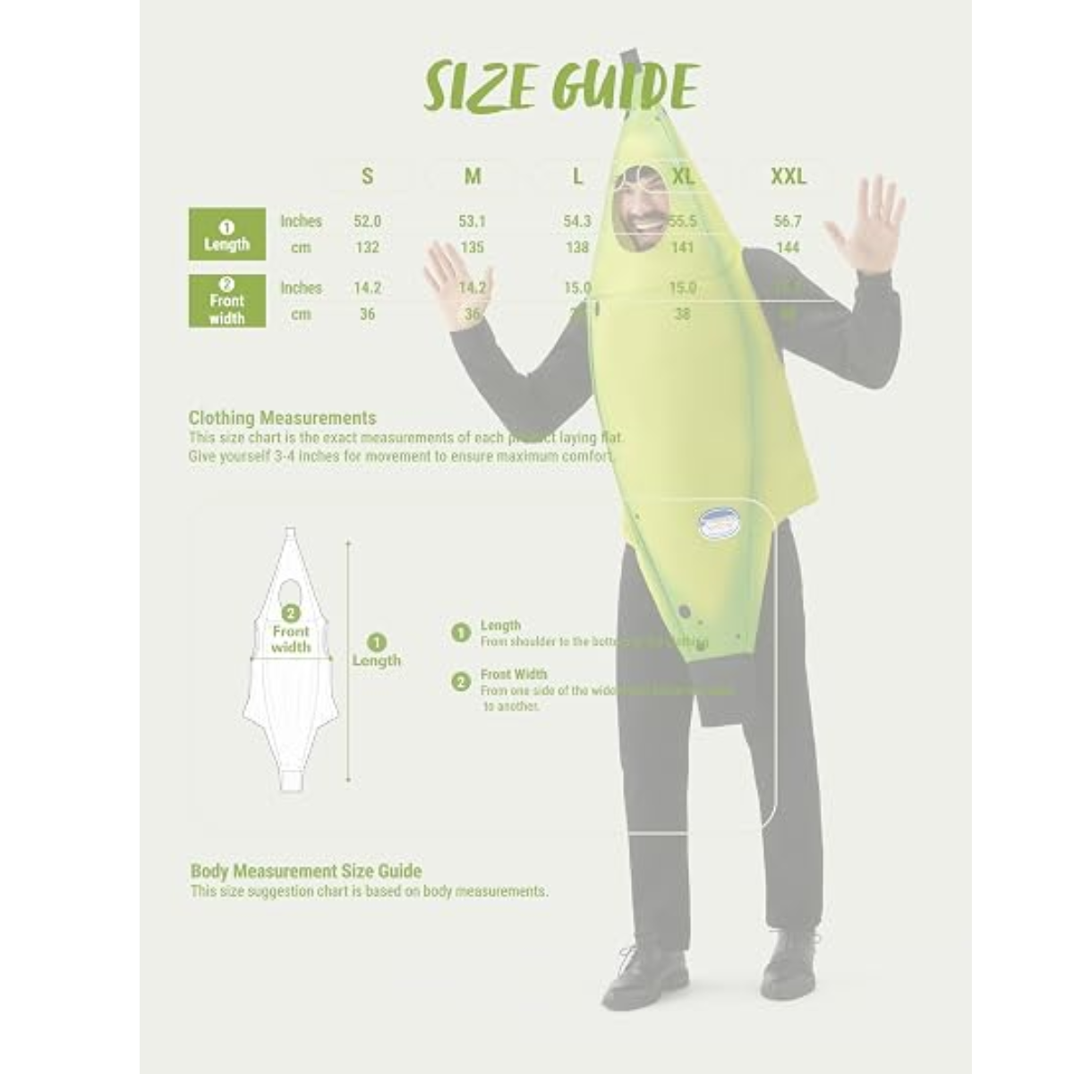 Green Banana Halloween Costume for Adults