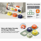 Recordable training buzzers with packaging and features highlighted on a light background