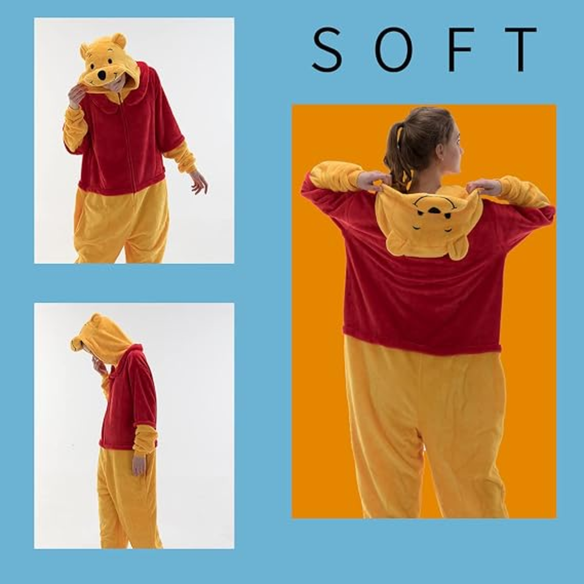 Red Yellow Animal Onesie Halloween Costume for Adults