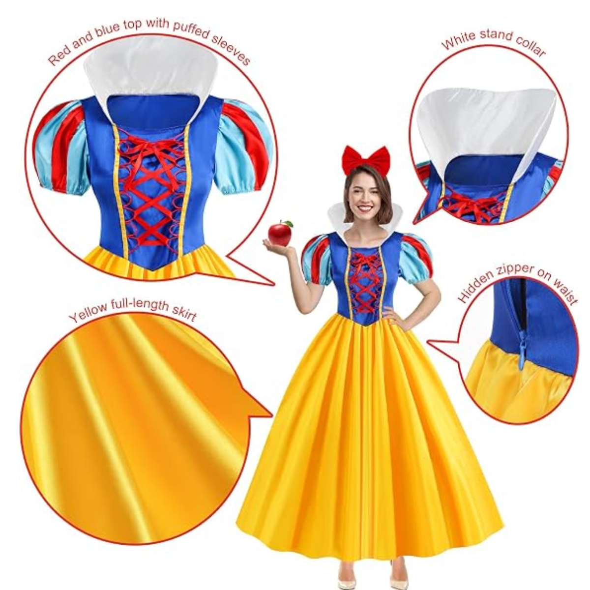 Women’s Princess Halloween Costume Dress with Headband