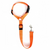 Orange dog leash with a clip on a white background