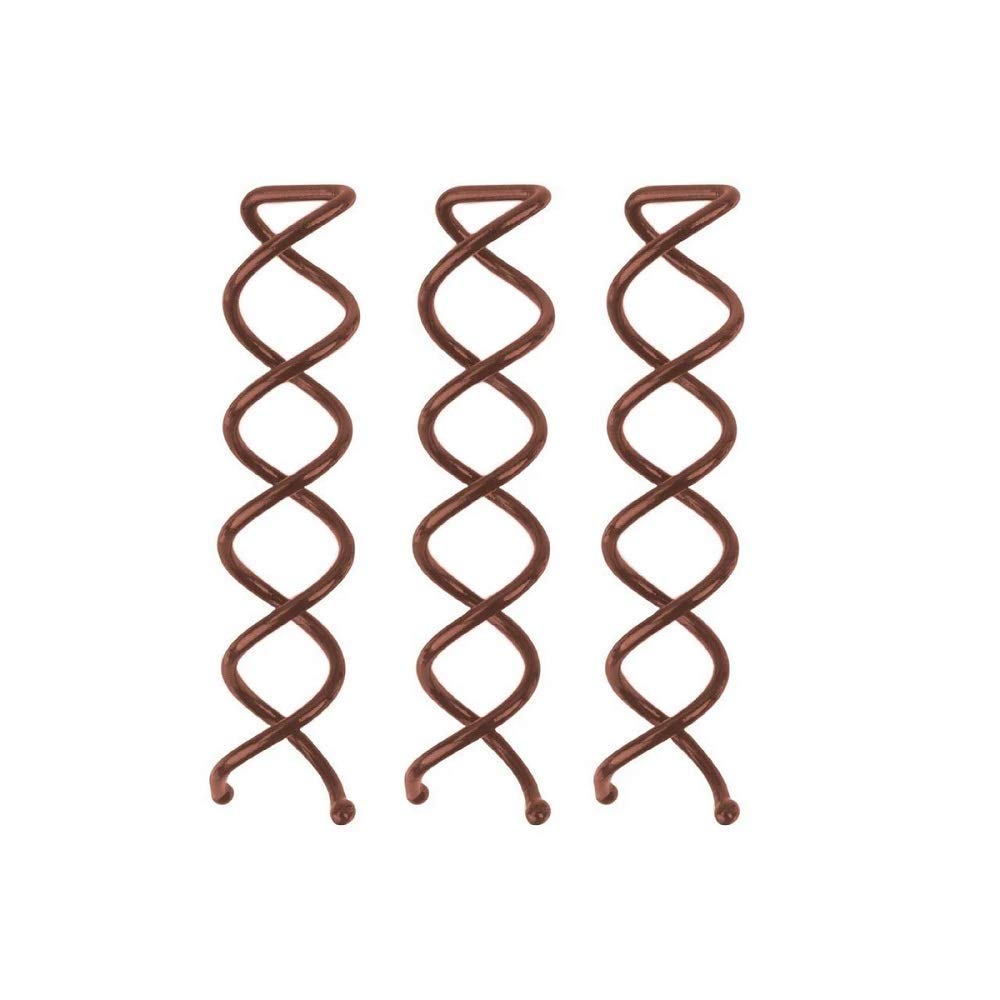 Spiral Bobby Pins for Girls and Women - Hair Bun Maker | Rounded Tips, Chip-Resistant Bun Twist Spiral Hair Pins | Secure Hold All-Day | Ideal Gifts for Women - 3Pcs, Brown