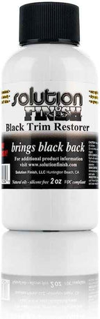 Solution Finish - Black Plastic & Vinyl Trim Restorer - Use for Car and Truck Detailing, No Wet Look, Instantly Revives Color to Trim, Bumpers, Mud Flaps, Etc., Black