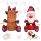 Christmas Dog Toys – 2-Pack Santa & Reindeer Squeaky Plush Set