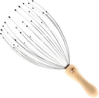 USAGA 32 Fingers Head Massager, Head Scratcher Scalp Massager, Stocking Stuffers Gift for Scalp Body Relaxing Wood Handle (1 Pack)