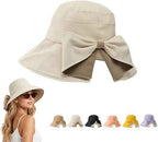 Women's Bowknot Wide Brim Sun Hat – Foldable, 360° Protection UV Protection Breathable Summer Travel Beach Hat
