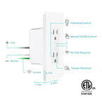 Kasa Smart Plug KP200, In-Wall Smart Home Wi-Fi Outlet Works with Alexa, Google Home, No Hub Required, Remote Control, ETL Certified , White, 1 Pack
