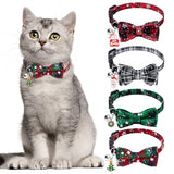 4 Pack Christmas Cat Collars with Bow Tie & Bell