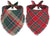 2PCS Christmas Dog Bandanas – Red and Green Plaid with Tassels