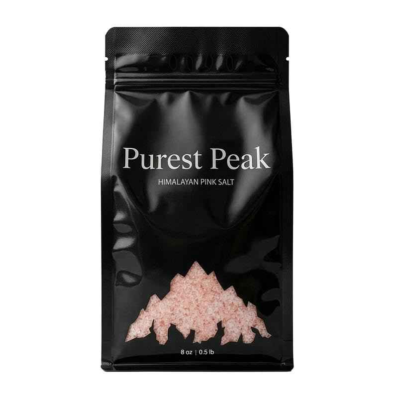 Purest Peak Fine Grain Himalayan Pink Salt – Pure Gourmet Food Grade Chef Salt, Fine Grain Sea Salt, Natural Rock Salt, Kosher, Vegan, and Gluten Free