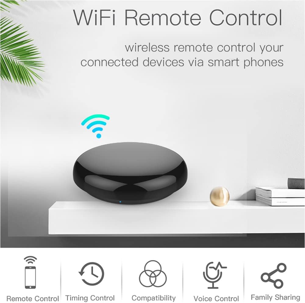 MOES WiFi Smart IR Remote Controller Smart Home Infrared Universal Remote Blaster,One for All Control AC TV DVD CD AUD SAT etc,Compatible with Alexa and Google Assistant,No Hub Required | One for All Control , Work with Alexa and Google Assistant