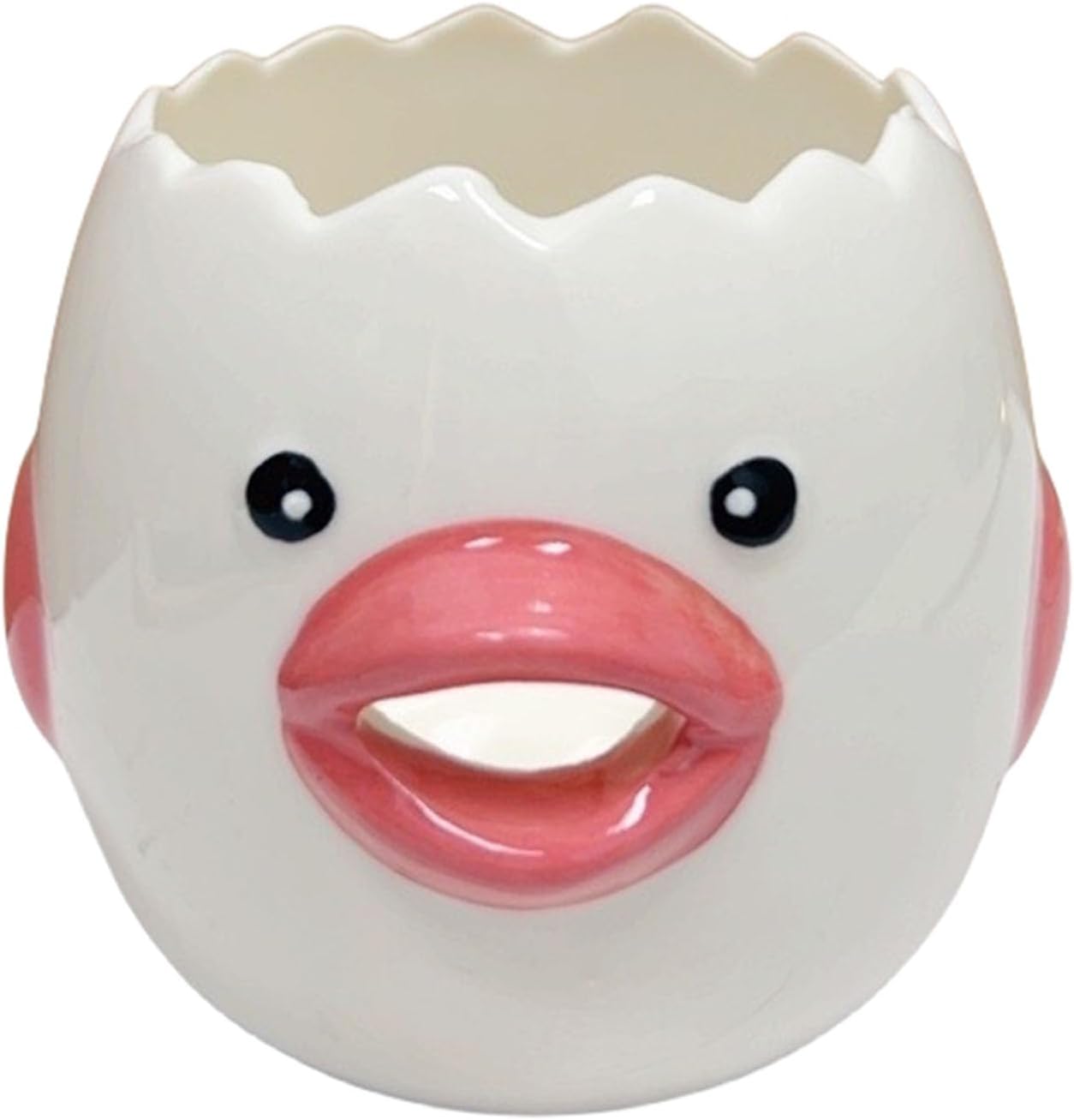 LuoCoCo Cute Egg Separator, Ceramics Vomiting Chicken Egg Yolk White Separator, Practical Household Small Egg Filter Splitter, Kitchen Gadget Baking Assistant Tool, Dishwasher Safe