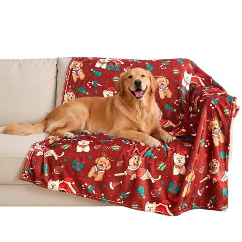 Christmas Blanket for Large Dogs – Waterproof Reversible Couch Cover
