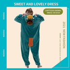 Green Animal Onesie Halloween Costume for Adults