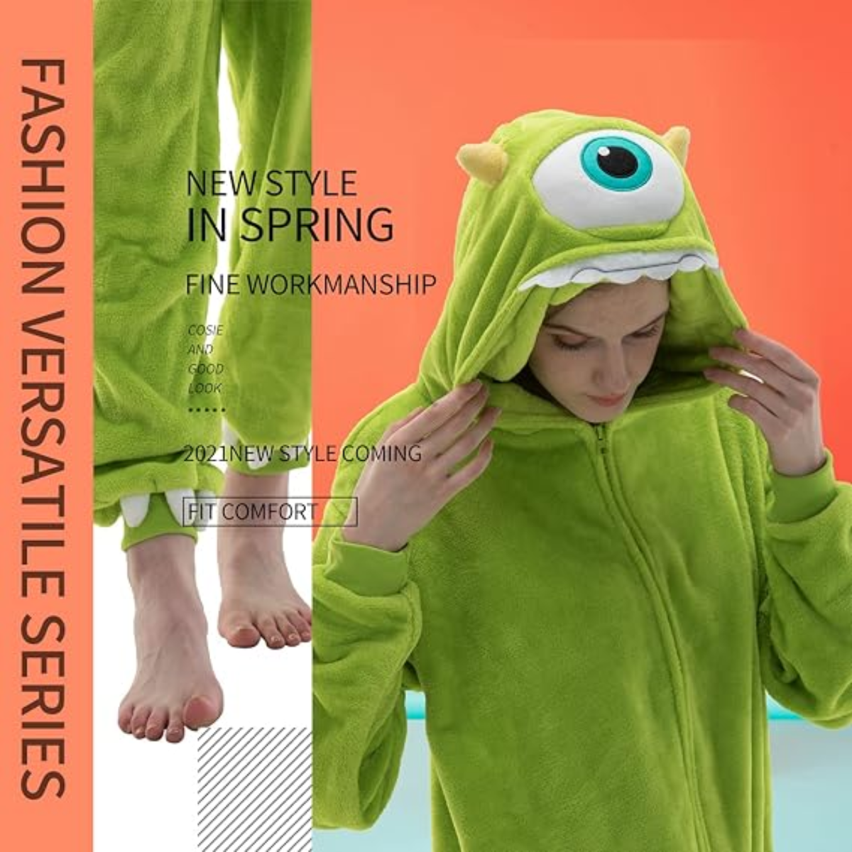Light Green Animal Onesie Halloween Costume for Adults