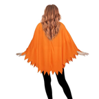 Women's Pumpkin Halloween Costume Poncho Set
