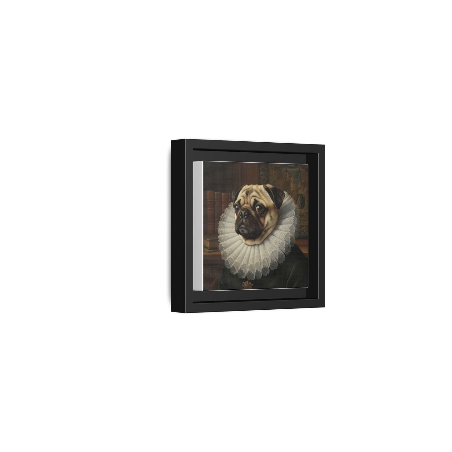 Custom Whimsical Pug Portrait Canvas, Cute Dog Art Print, Pet Lover Gift, Home Decor, Fun Wall Art, Quirky Dog Painting