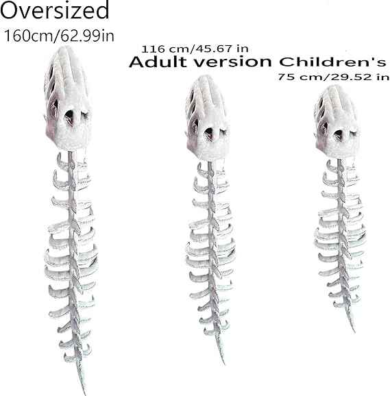 Dinosaur Costume-3D Skeleton Design,Realistic Halloween Dinosaur Skeleton Costume,Themed Skull Cosplay Props