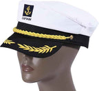 Adult Yacht Captain Hat White Sailor Hat for Women Men Yacht Boat Sailor Captain Cap Marine Admiral Costume Party Cosplay Accessory
