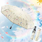 Sun Umbrella Compact Folding Travel Umbrella Auto Open and Close for Windproof, Rainproof & 99.9% UV Protection Parasol with Black Anti-UV Coating