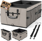 GORILLA GRIP Trunk Organizer for SUV and Cars, Large Capacity Collapsible Car Trunk Storage Organizer, Heavy Duty Car Accessories, Gifts for Mom and Dad, Slip & Water Resistant Multi Compartment
