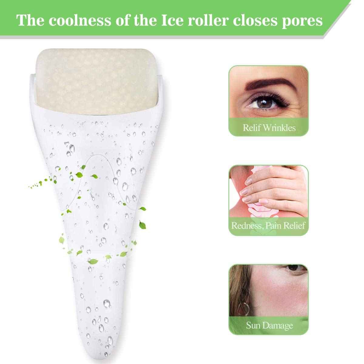 Fronnor Ice Roller for Face,Eyes,Facial Massager Tool,Soothing Skin Care Tool,Cooling Skincare Device for Puffiness,At-Home Spa Gift for Women