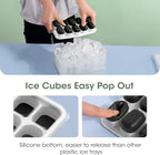 DOQAUS Ice Cube Tray with Lid and Bin - 4 Pack Silicone Ice Cube Trays for Freezer, Stackable Ice Bucket Kits with Storage Container & Scoop for Kitchen