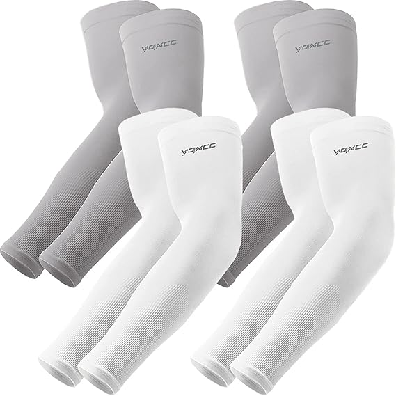 YQXCC Arm Sleeves, Cooling UV Sun Protection Sports Compression Sleeves for Men Women, Golf Basketball Arm Sleeves