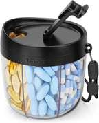 AMOOS Cute Pill Dispenser with 7 Large Compartments, Portable Pill Bottle Organizer with Wide Opening for Easy Use, Anti-Mix Pill Organizer for Travel, BPA-Free Pill Container