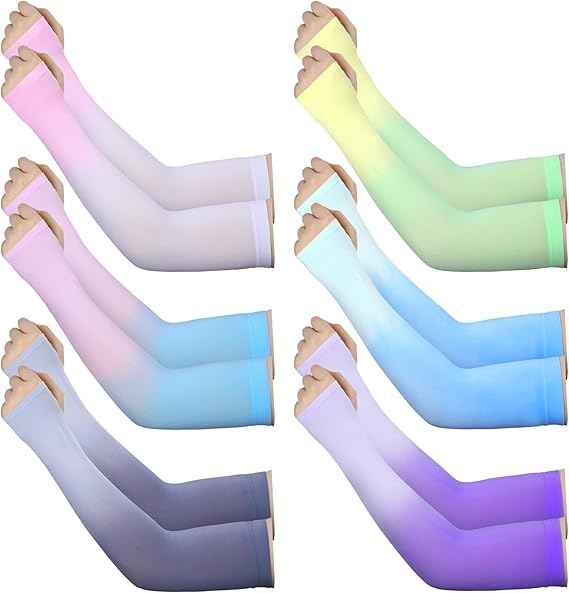 JenPen 6 Pairs UV Sun Protection Arm Sleeves to Cover Arms for Women Compression Sleeves for Men
