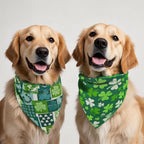 2PCS Christmas Dog Bandanas – Red and Green Plaid with Tassels