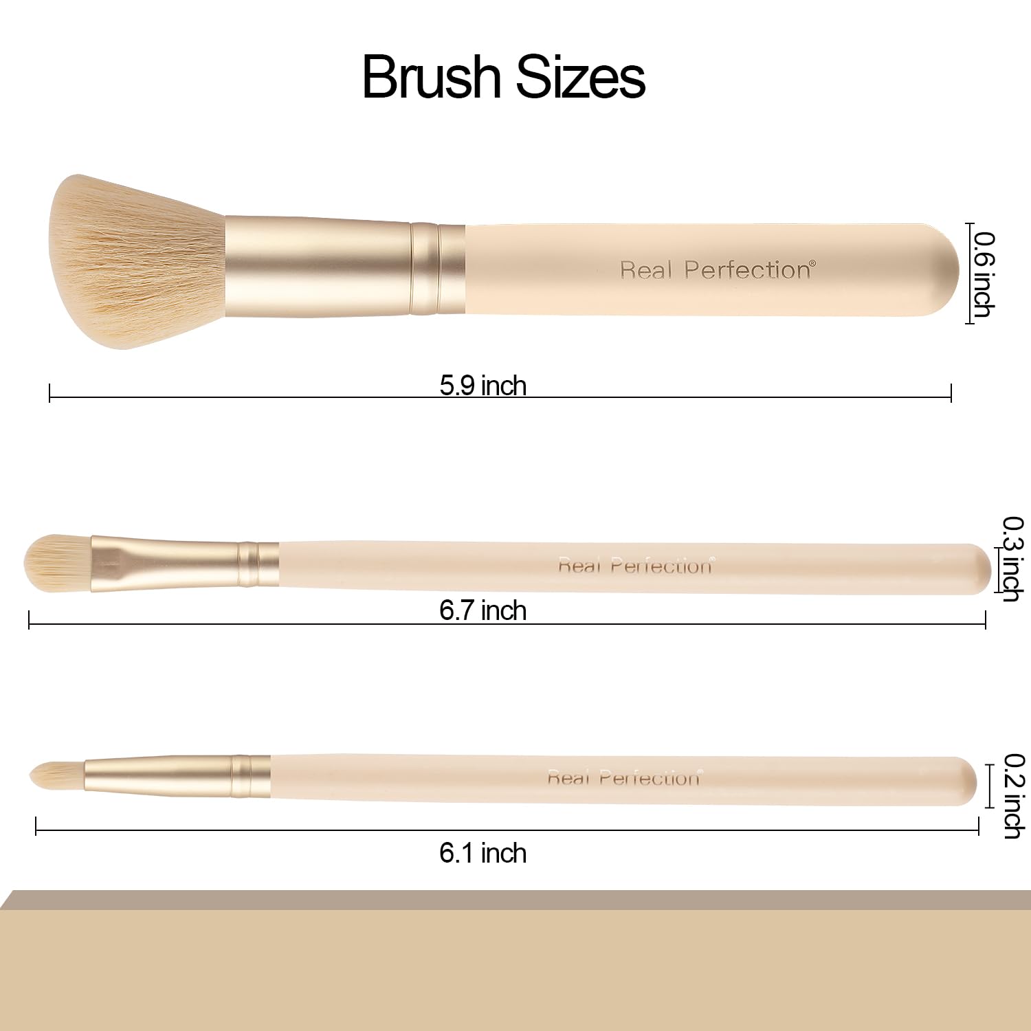 Real Perfection Makeup Brush Set 16 Pcs with 1 Eyebrow Razor Premium Synthetic Foundation Powder Concealers Eyeshadow Blush Makeup Brushes Make up Brushes Kit